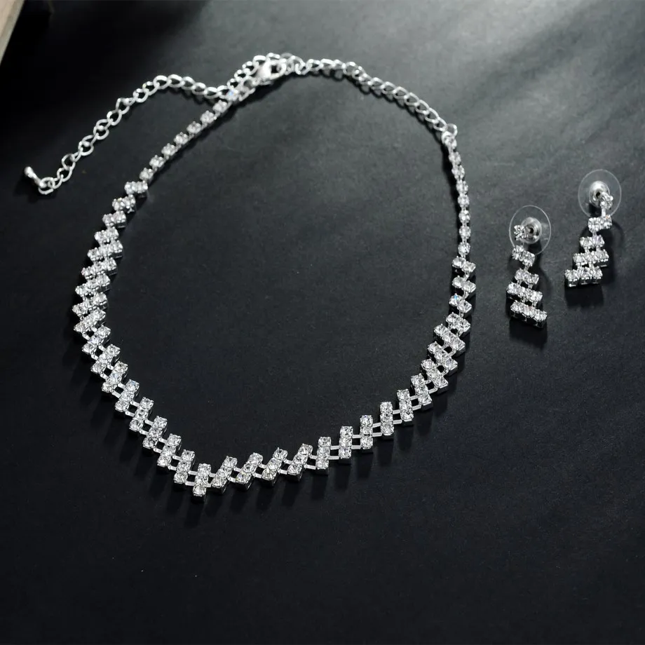 Модный серебристого цвета набор украшений для женщин геометрические подвески из