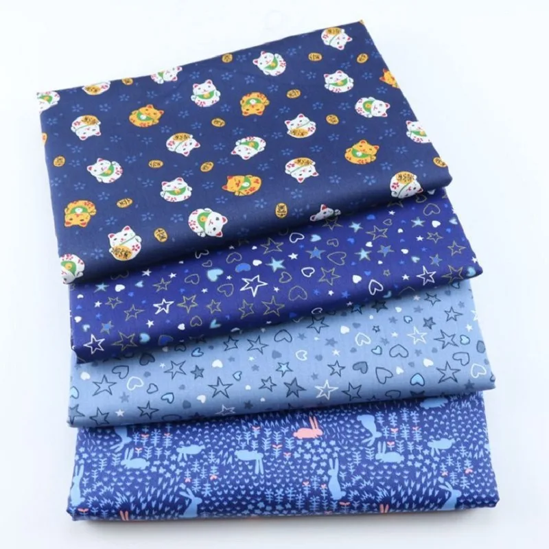 

4 pieces per set New Cartoon All Cotton Twill Printing Fabric DIY Hand Patchwork Children's Bed Fabricfabric by the yard