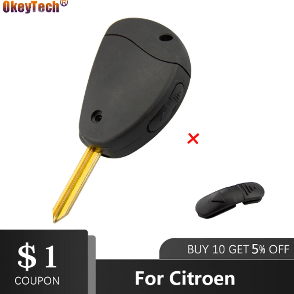 OkeyTech 2 кнопки Новый дистанционный Автомобильный ключ оболочка для Citroen Evasion Synergie