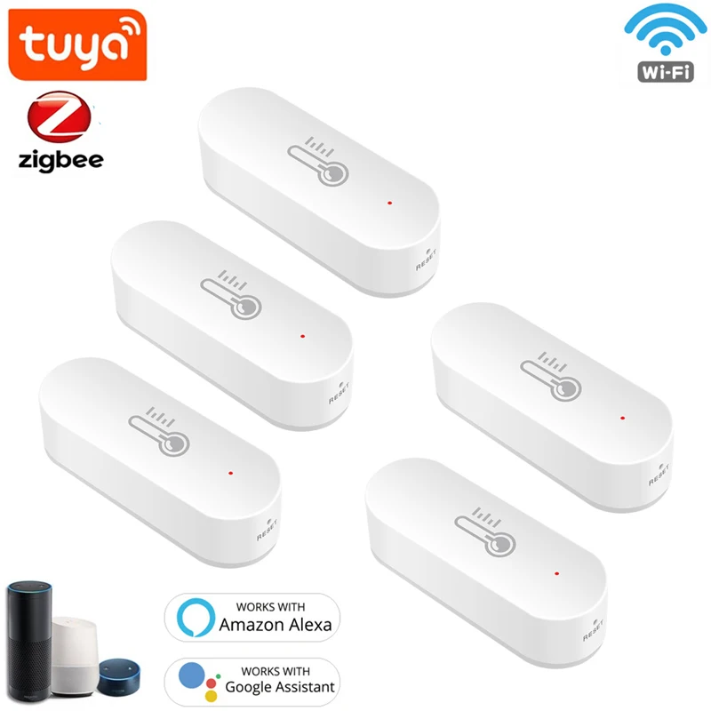 

Умный датчик температуры и влажности Tuya ZigBee, работает на батарейках, с поддержкой Alexa Google Home и Zigbee Hub