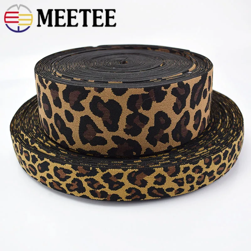 15 ярдов модная леопардовая эластичная лента с принтом штаны поясные ленты сумки
