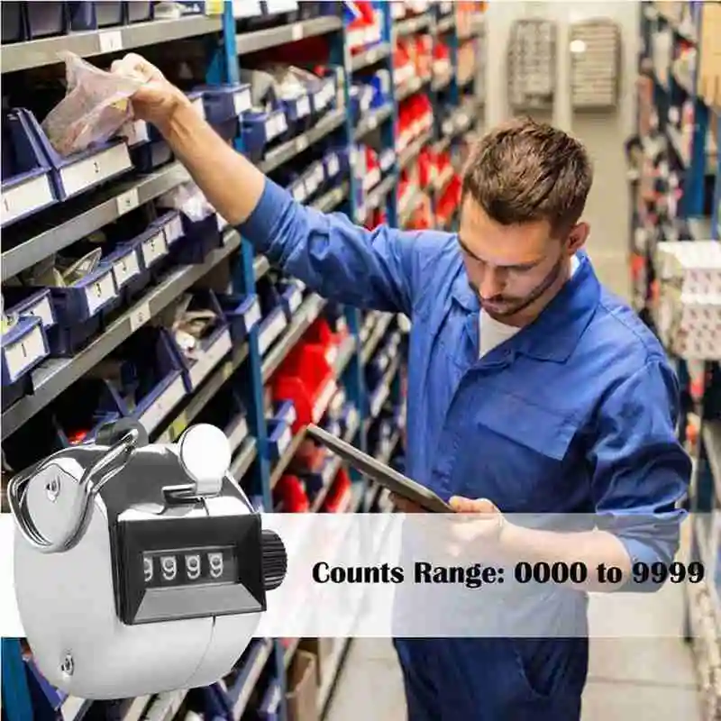 

1PC Brand New And High Quality Silver Steel Portable Mini Digital Hand Tally Counter 4 Digit Manual Golf Recorder