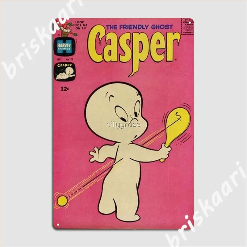 

Винтажный комикс Casper, металлический знак, роспись, проектирование вечеринки, клуба, дома, жестяной знак, плакат
