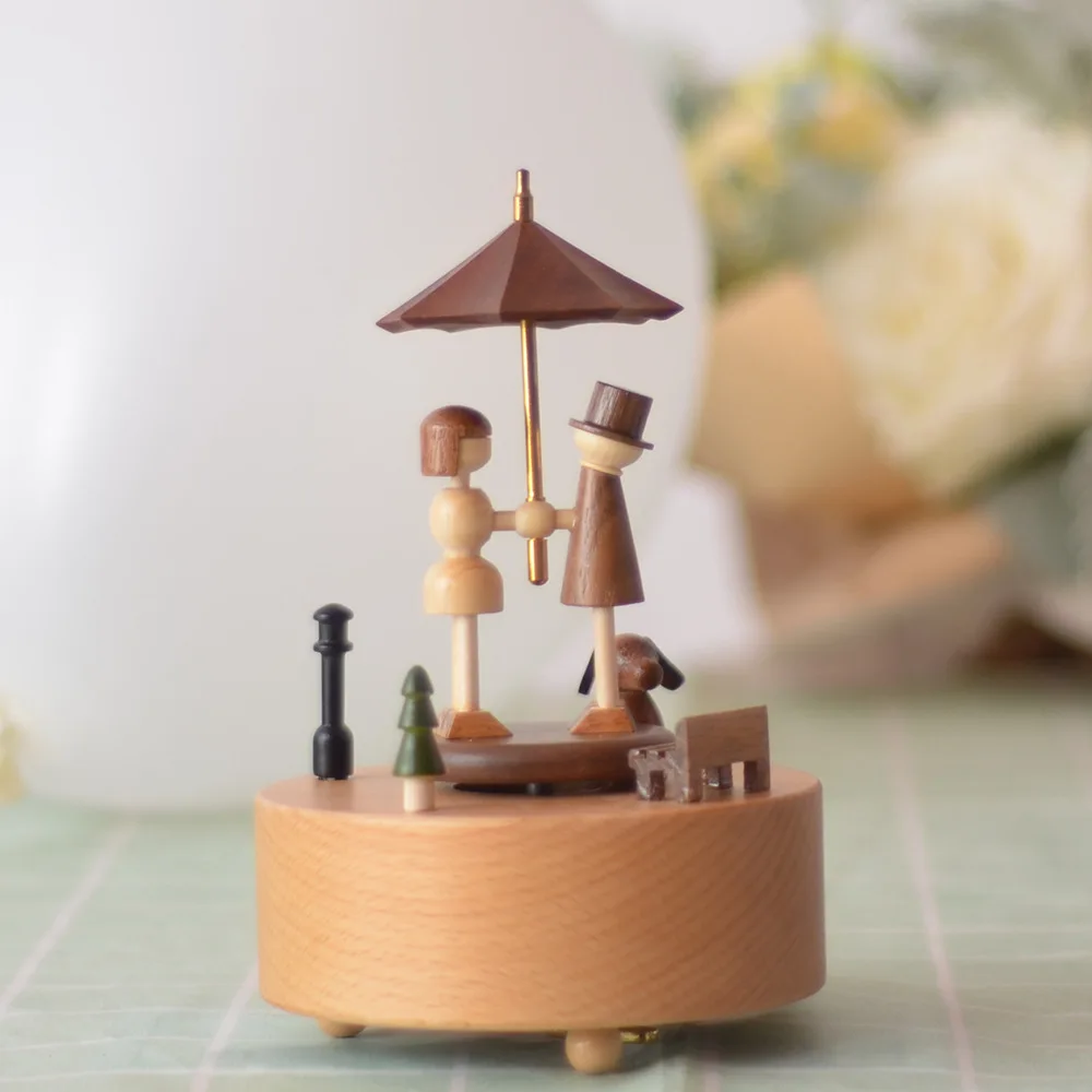 Восхитительная деревянная музыкальная шкатулка ручной работы для влюбленных