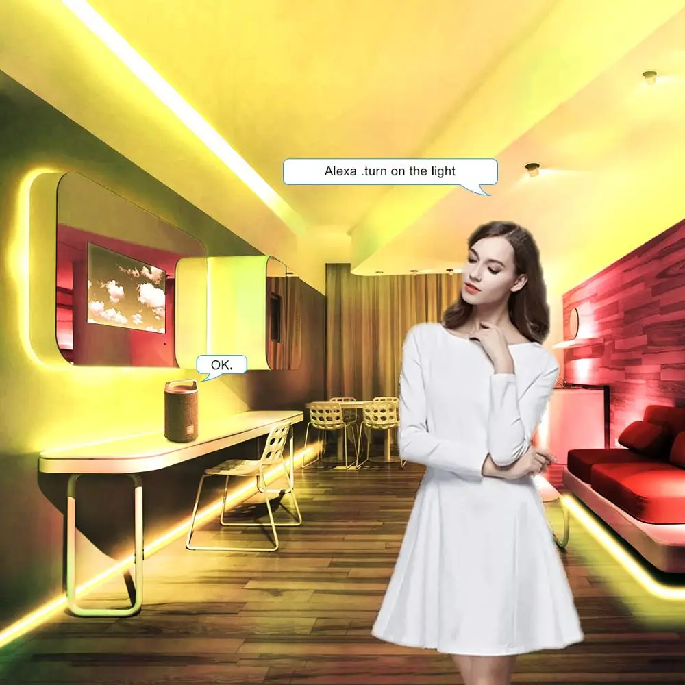 3 цвета светодиодные лампы смарт-лампы полосы WIFI диммер естественные белые огни