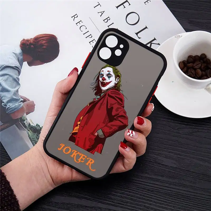 

star Hero Joker Clown Phone Case Matte Transparent for iPhone 7 8 11 12 s mini pro X XS XR MAX Plus cover funda