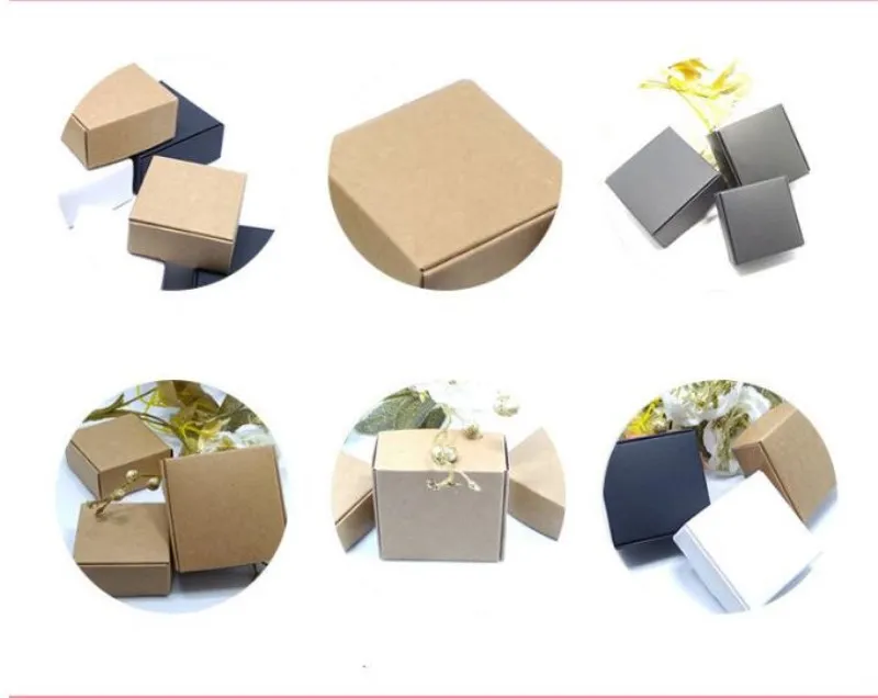 5 шт./лот небольшие коробки для конфет крафт-бумага/черно-белая Подарочная