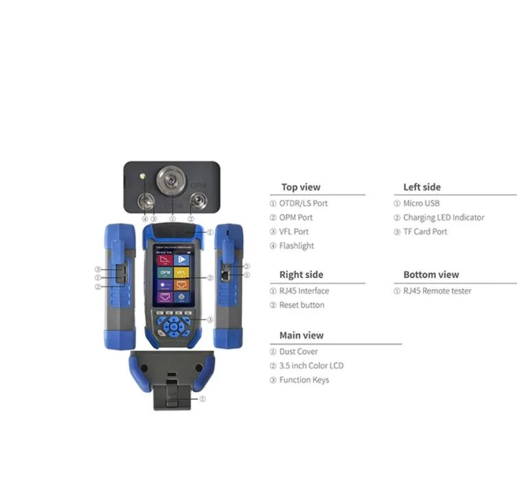 JOINWIT JW3302S 8-в-1 Мини OTDR 1310nm/1550nm 22/20dB + КПМ Встроенный 10 мВт VFL RJ45 карта событий
