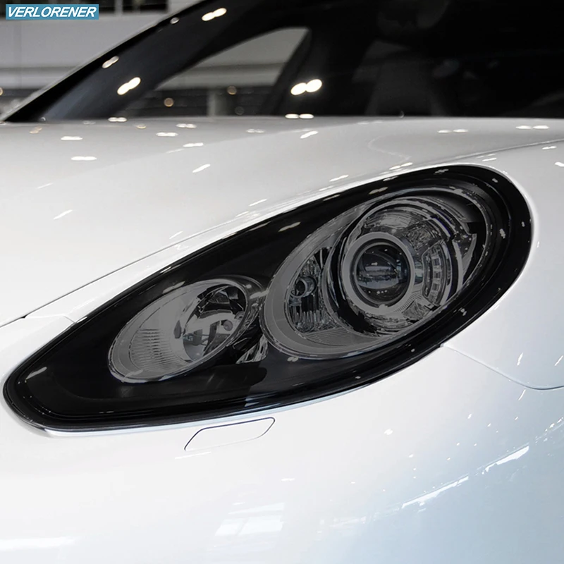 2 Pcs Car Headlight Protective Film Smoked Black Tint Wrap Vinyl Transparent TPU Sticker For Porsche Panamera 970 2014 2015 2016 2 Pcs Car Headlight Protective Film Smoked Black Tint Wrap Vinyl Transparent TPU Sticker For Porsche Panamera 970 2014 2015 2016