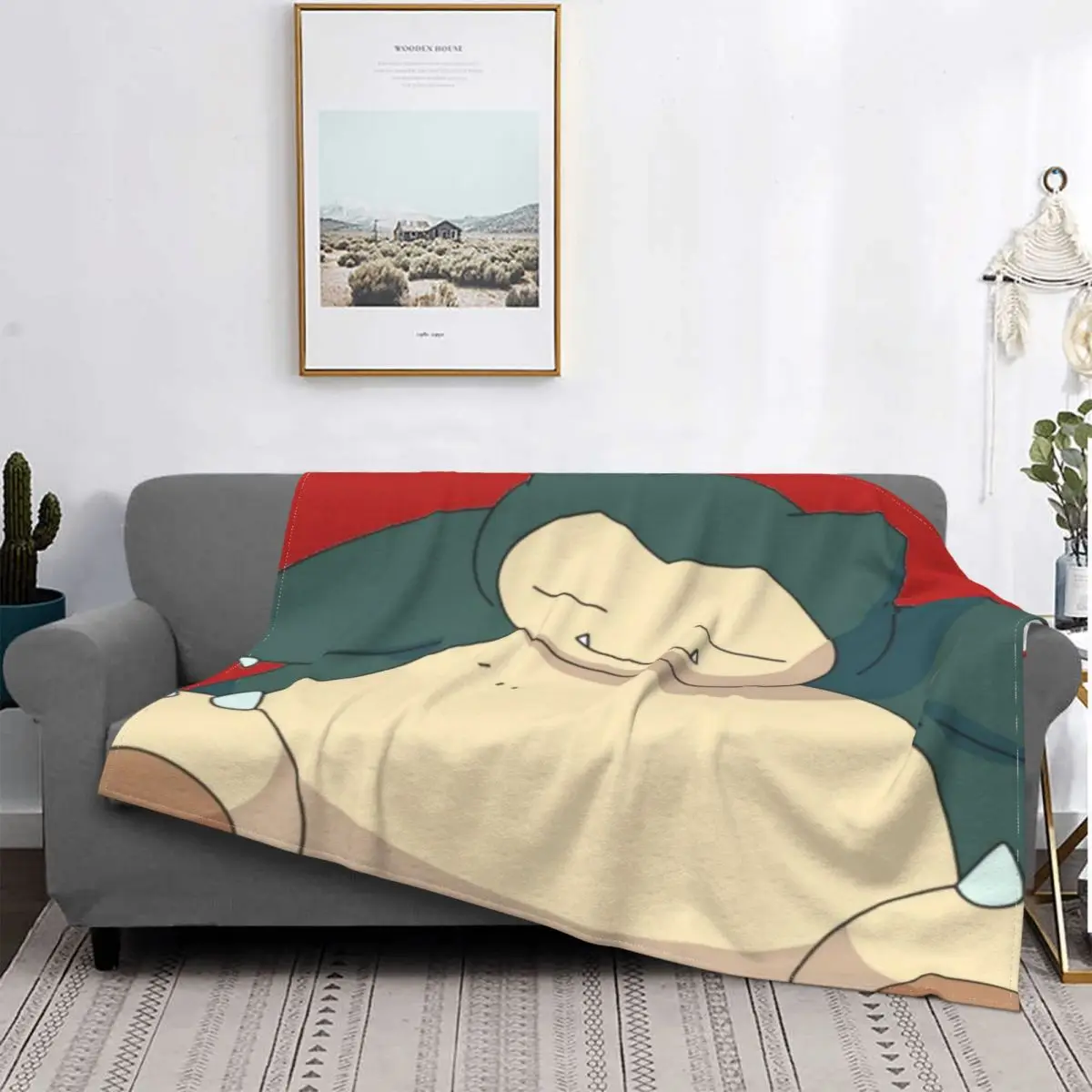 

Snorlax Anmie Blanket Fleece Summer Manga Cute Multi-function Ultra-Soft Throw Blankets for Bedding Car Bedspread