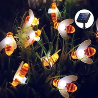 6 5m 30led bee solar string lights outdoor solar powered fairy lights 8 modes waterproof for christmas wedding garden yard decor