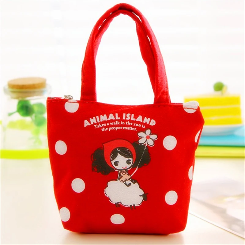 Korea Cute Pula Girl Hand Carrying Canvas Coin Purse Cartoon Cute Fabric Key Case Coin Case