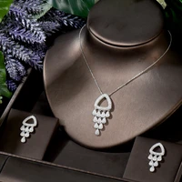 hibride classic design water drop earring necklace sets jewelry set for wedding dress accessories bijoux femme n 576