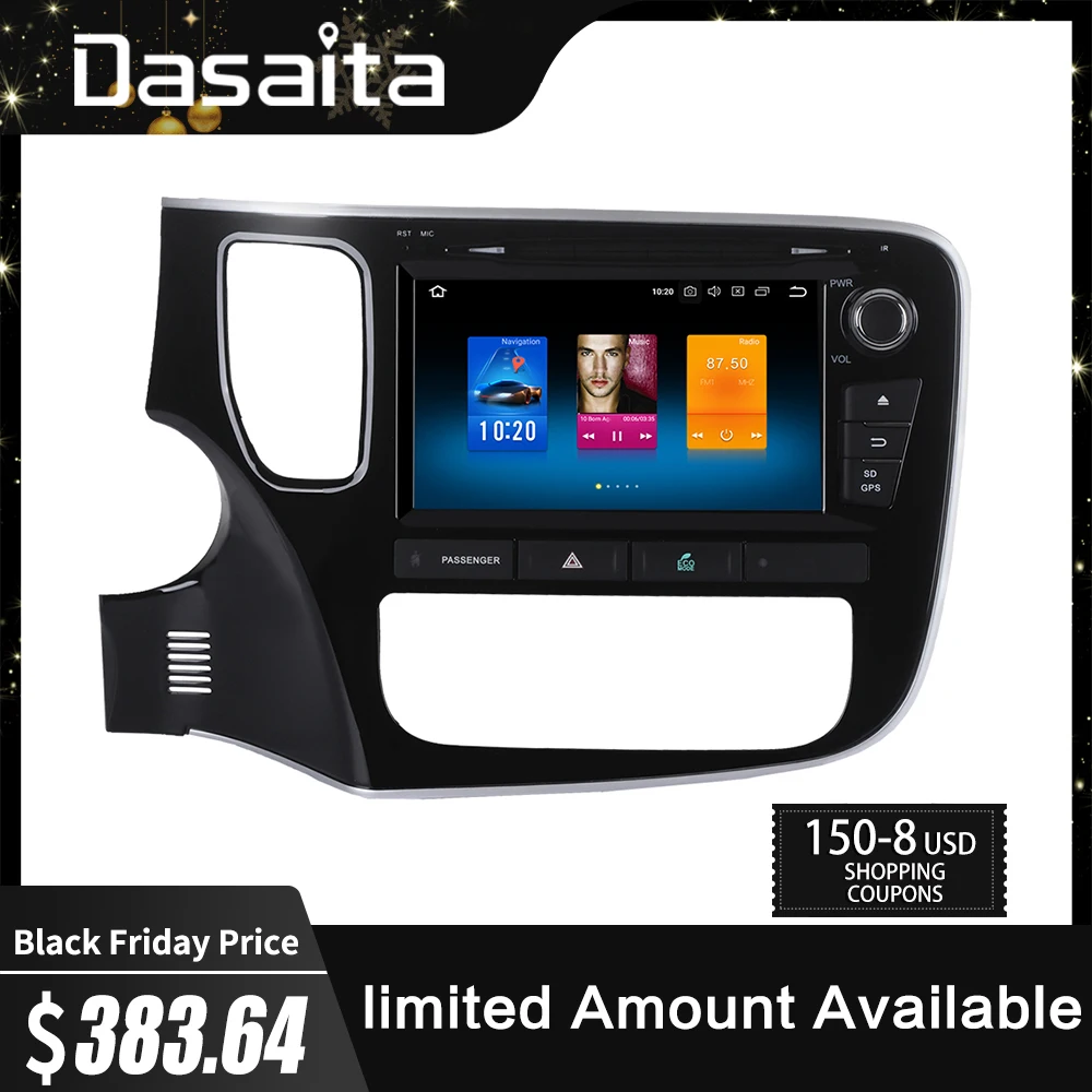 Dasaita " Android 8,0 Восьмиядерный Автомобильный gps для Mitsubishi Outlander dvd-плеер стерео Авто радио головное устройство Мультимедиа Видео