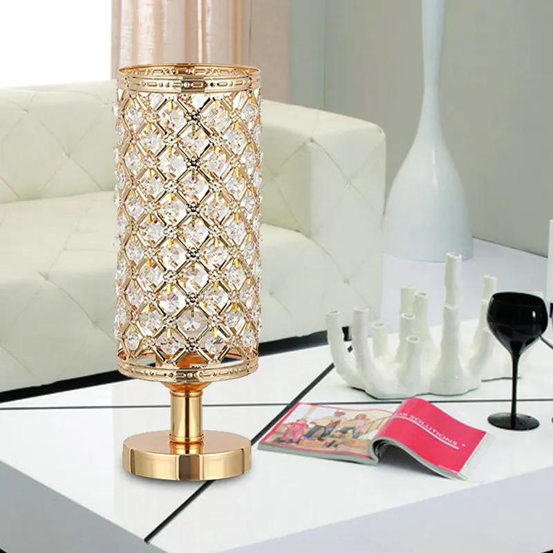 Retro Iron Gold Crystal Bedside Table Lighting for Living Room Loft Personal Office Dressing Home Interior Led Luminary | Освещение