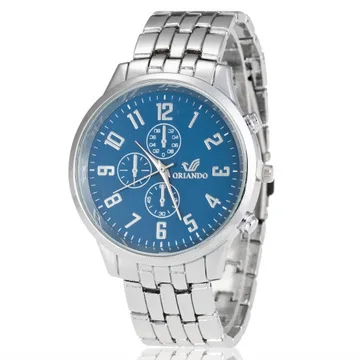 

2021 New Style Orlando Men's Fake Three-Eyed Steel Belt Business Casual Watch Simple Atmospheric Quality MEN'S Watch