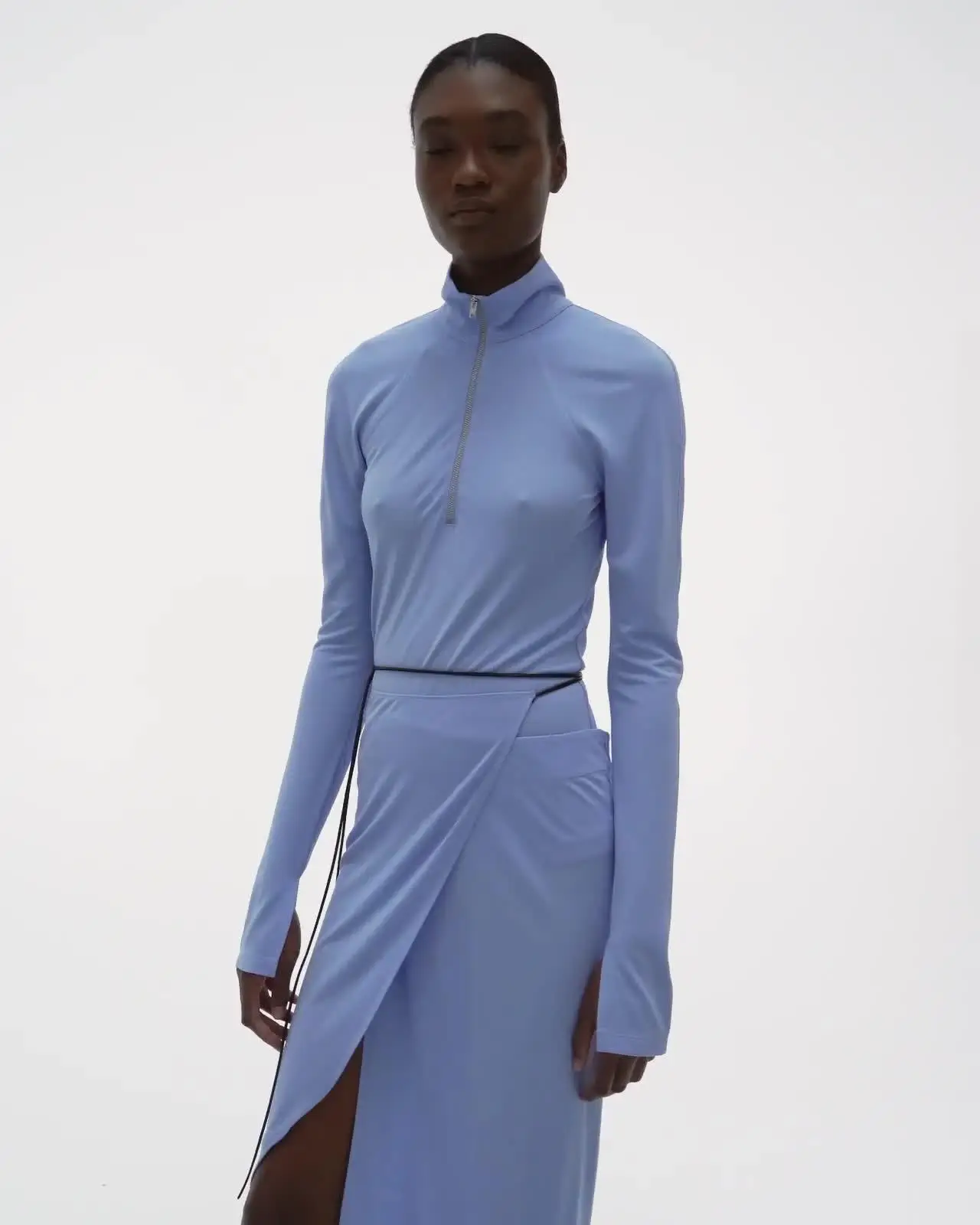 

Осень 2021, новый высококачественный костюм, рубашка на молнии + бандажная юбка