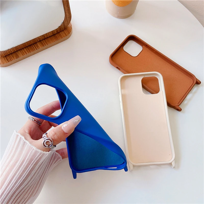 Жидкий силиконовый портативный наклонный ремешок на ремне для IPhone 14 13 12 Pro Max XR XS 8 7 Plus 11 SE матовый чехол корейских мужчин.