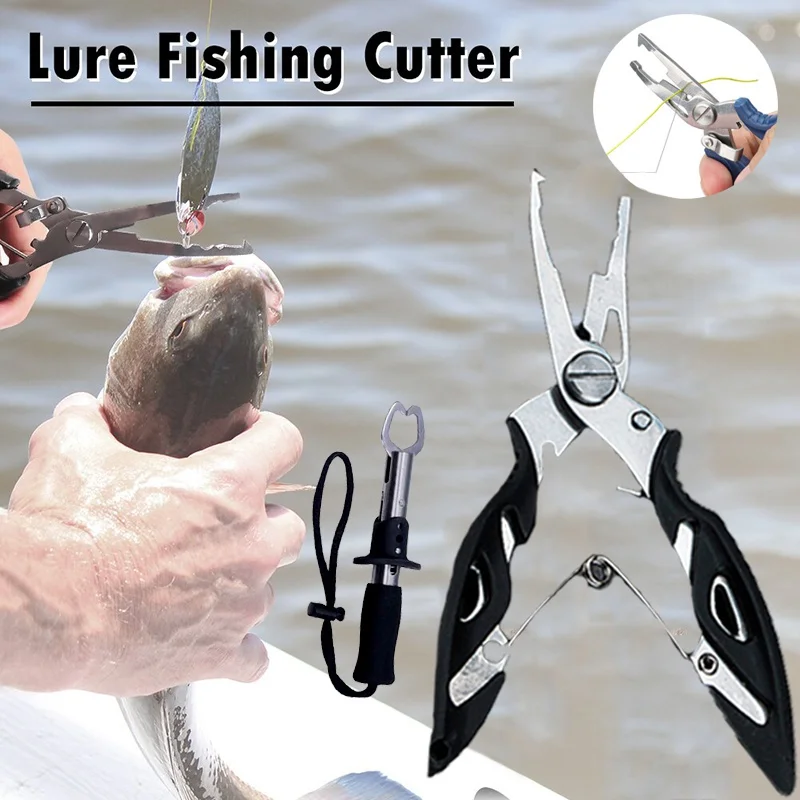 

Fishing Plier Scissor Braid Line Lure Cutter Hook Remover etc. Tackle Tool Cutting Fish Use Tongs Multifunction Scissors