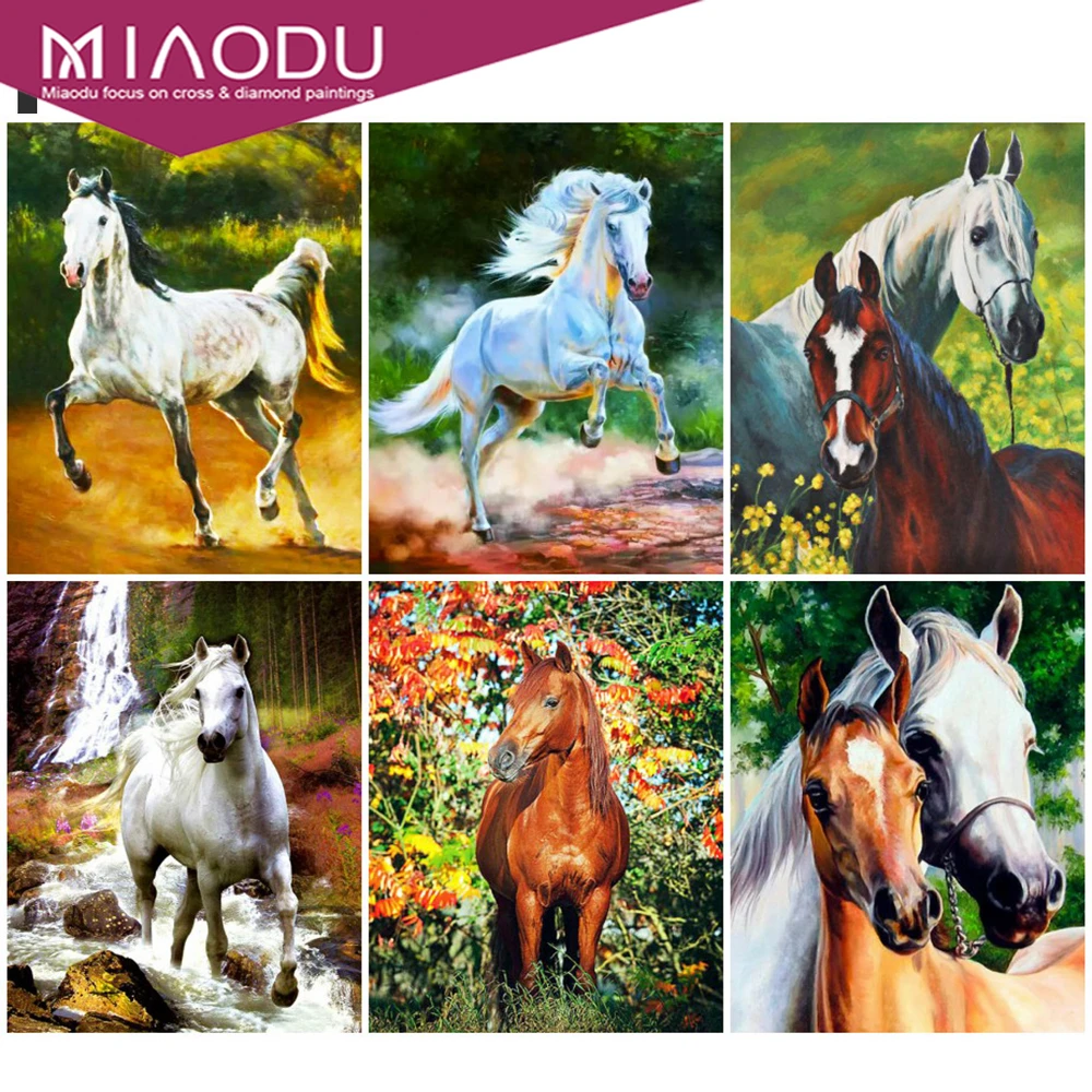 

Dbqp 5D Full Drill Diamond Painting Animal Horse Cross Stitch Decoration Painting With Diamonds Wall Stickers