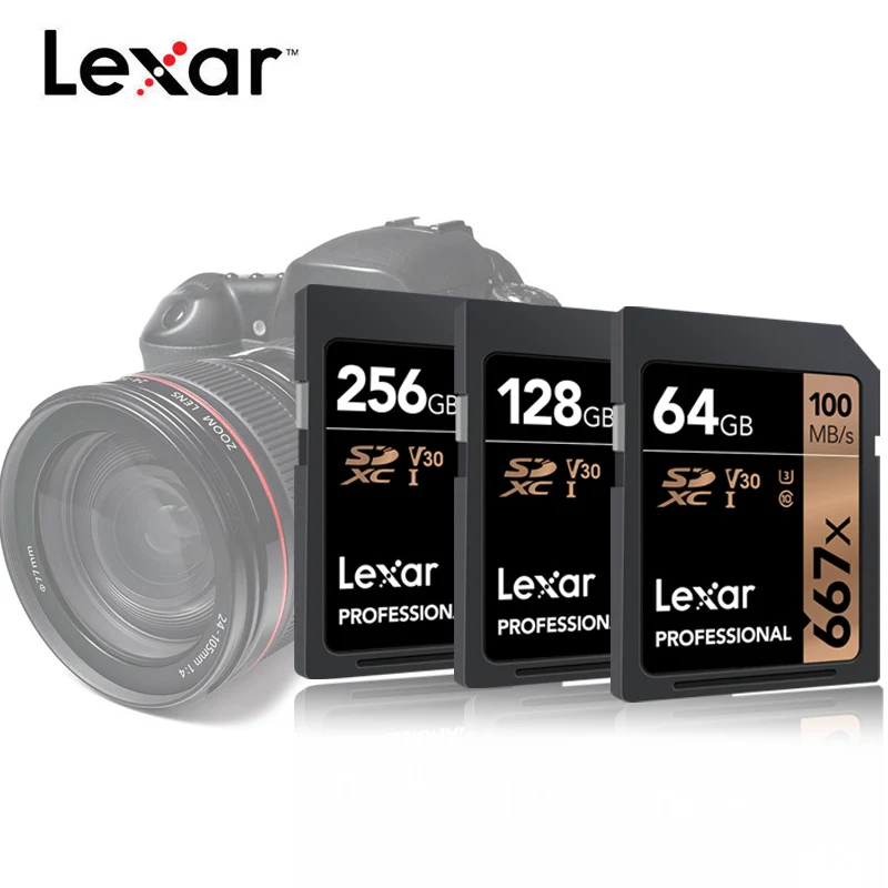 Lexar SD карты 633x16 ГБ, 32 ГБ, U1 SDHC 64 Гб 128 256 512 U3 SD карта памяти SDXC карты памяти класса 10 для цифровых фотоаппаратов с защитой от краж и hd-камерой