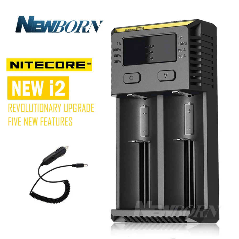 NITECORE Новая версия 1 шт зарядное устройство для батарей 16340 10440 AA AAA 14500 18650 26650 I2 +