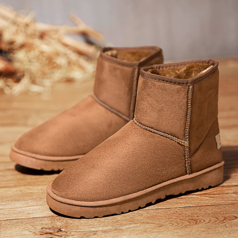 Мужские зимние сапоги Утепленная одежда удобные женские меховые ботильоны из