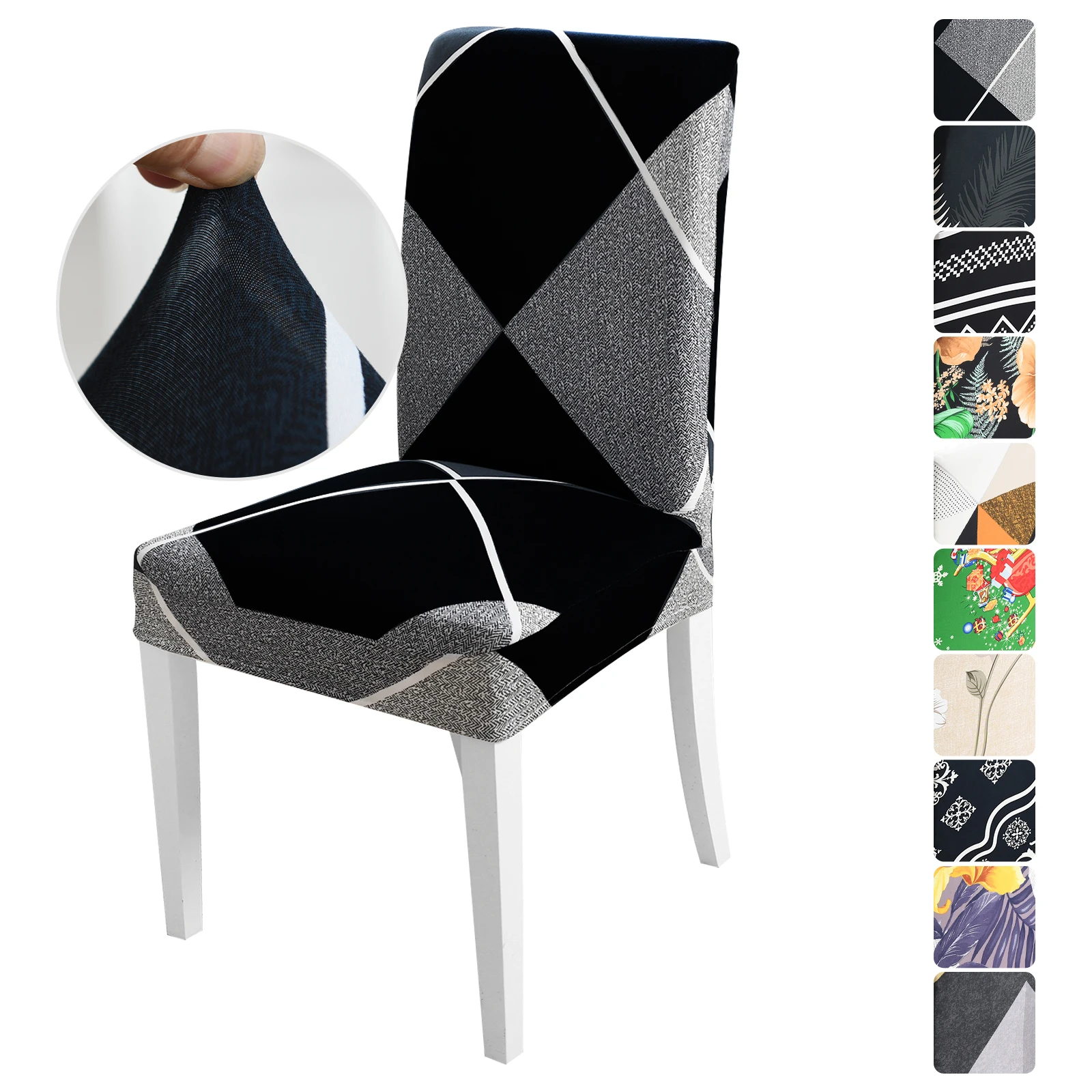 1/2/4/6pcs Printed Elastic Dining Chair Cover Slipcovers Protector Anti-Dust Waterproof Furniture Decoration For Banquet Party | Дом и сад