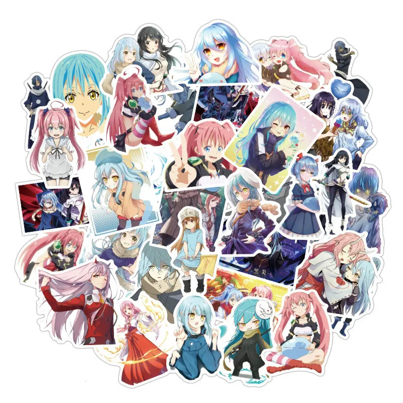 

10/50pcs That Time I Got Reincarnated As A Slime Sticker Colorful for Luggage Laptop Decal Skateboard Guitar Fridge Sticker