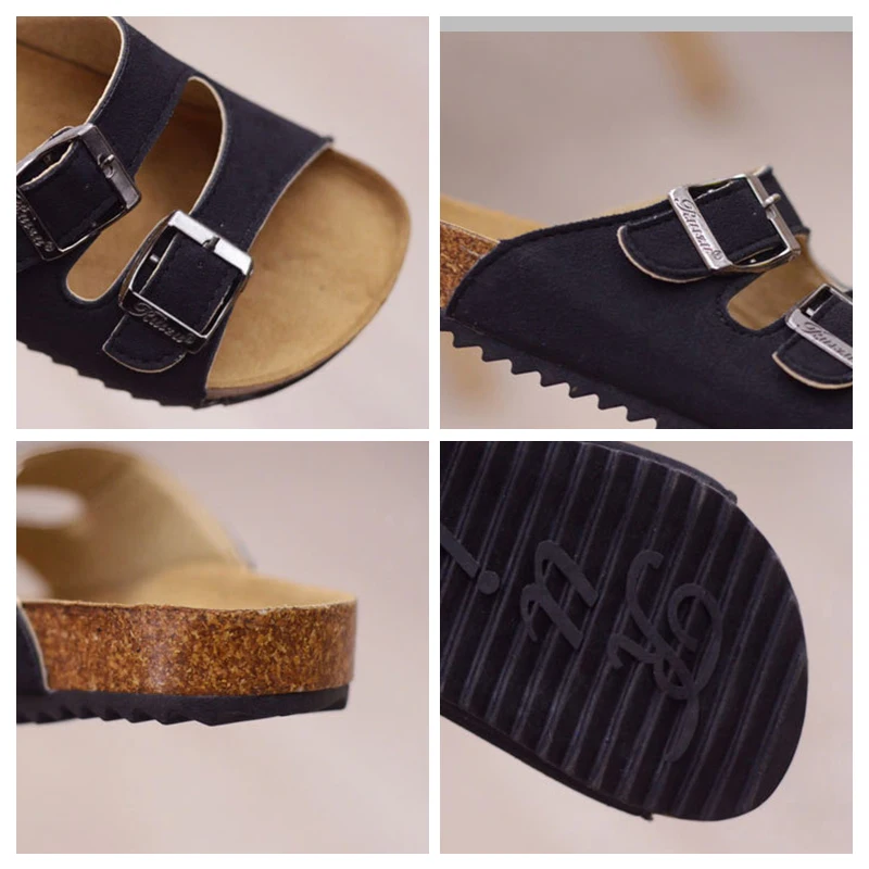 

Miqieer Spring Children Sandals Fashion Summer Beach Shoes Flip Flops Corkwood Non-slip Boys Girls Sandals Outdoor Kids Slippers