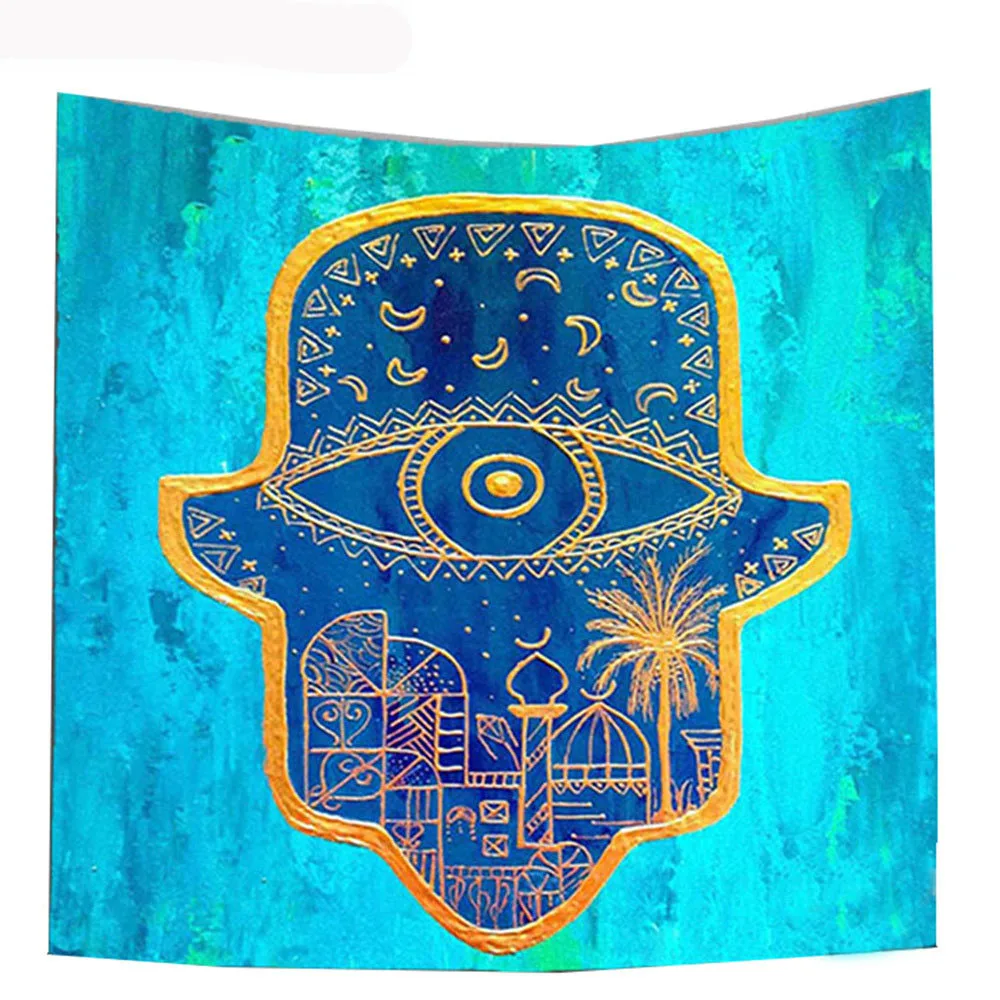 Арабские настенный гобелен полиэстер из ткани Мандала красочные Фатимы Хамса