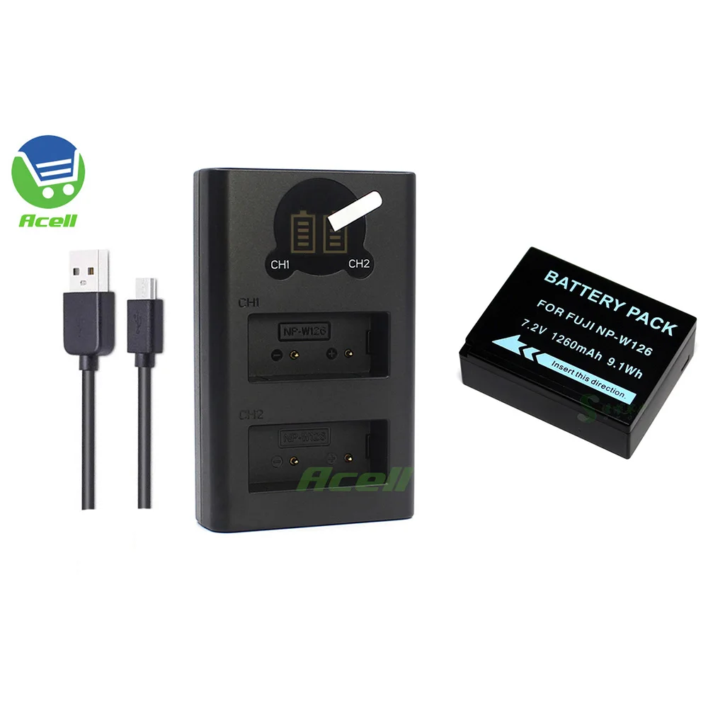 NP W126S Батарея + ЖК дисплей USB Dual Зарядное устройство для дисплея с подсветкой FUJIFILM X