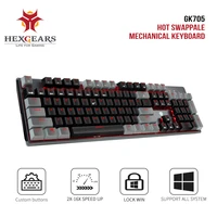 hexgears gk715 pbt keycaps gaming keyboard 104 key kailh hot swap switch mechanical keyboard waterproof pink teclado for table