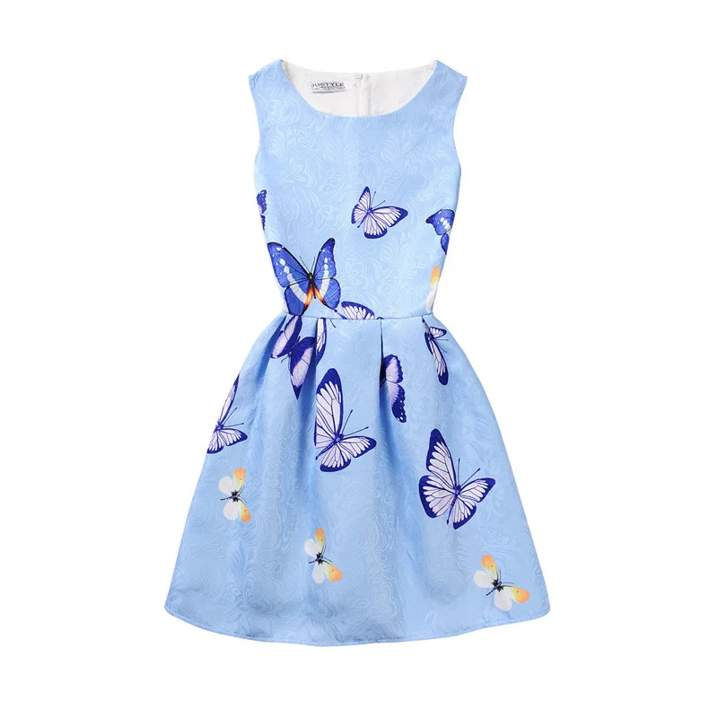 Girls Dresses Summer Sleeveless Dress for Butterfly Flower Kids Princess Birthday Party Clothes Vestidos De Festa | Детская одежда и