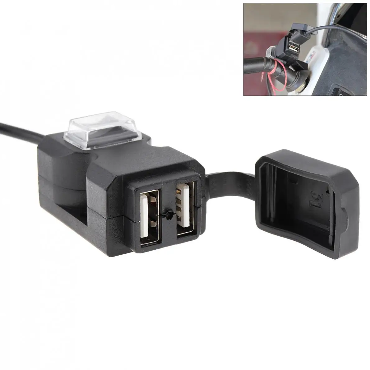 Двойной USB порт 12 в водонепроницаемый мотоцикл руль зарядное устройство 5 В 1A/2.1A адаптер питания Разъем для мобильного телефона