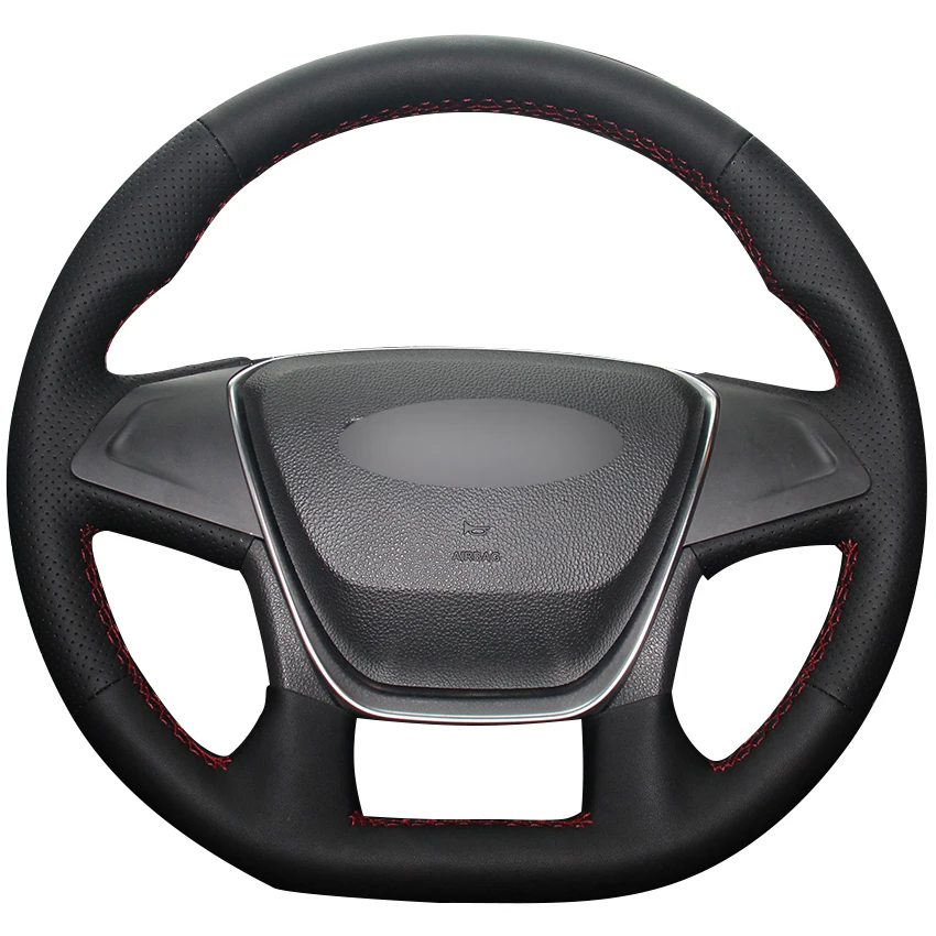 

Black Natural Leather Car Steering Wheel Cover for Leopaard CS10
