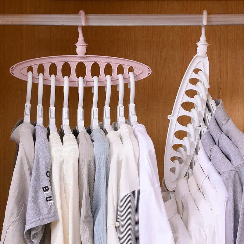 

Delidge 1PC 9 Holes Magic Non-slip Rotating Hanger Clothing Rack Clothes Hook Home Wardrobe Closet Clothes Storage Hanger
