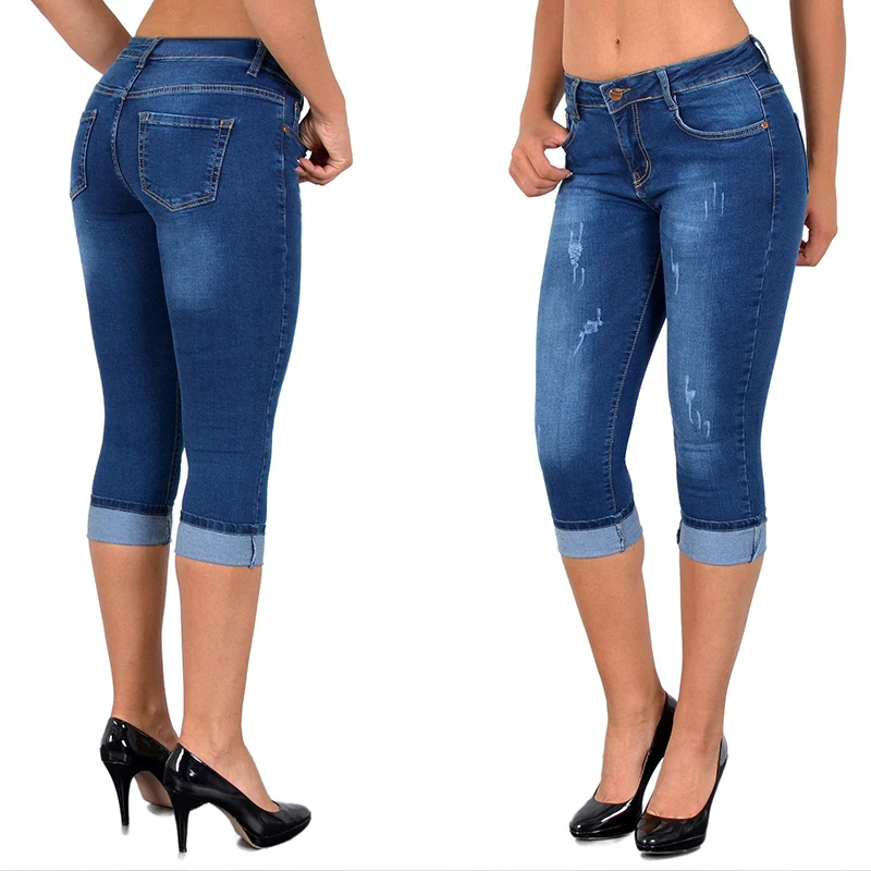 Jeans for Women mom High Waist Woman Elastic plus size Stretch female washed denim skinny pencil pants | Женская одежда