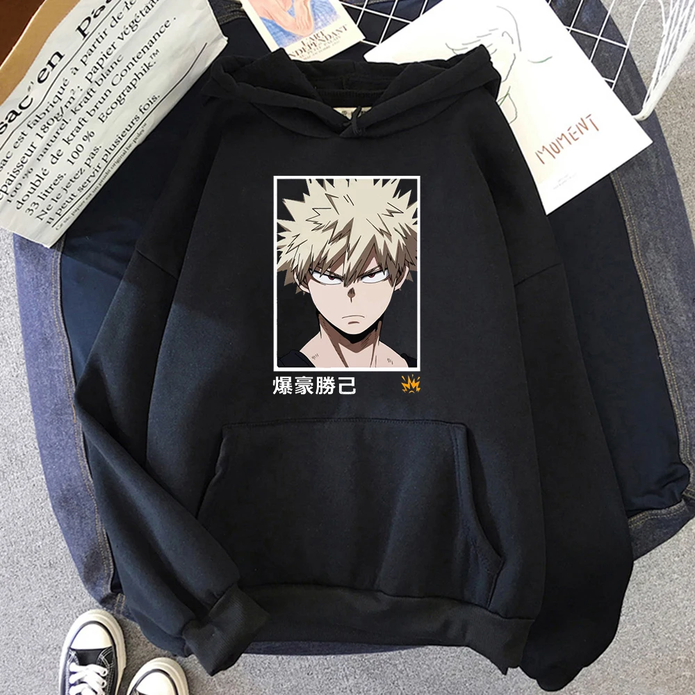 

Толстовка с принтом Katsuki Bakugo Shoto Deku, толстовка с капюшоном с надписью «Моя геройская Академия», кавайный пуловер из японского аниме Kpop