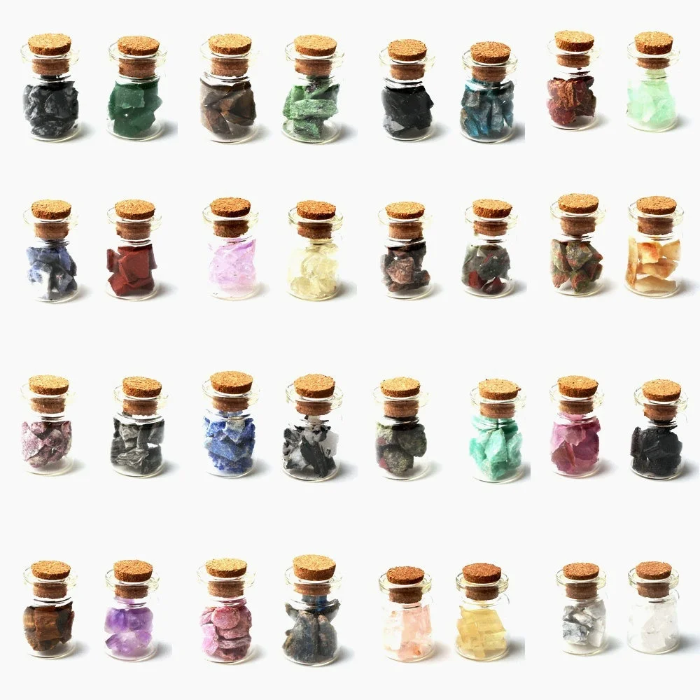 2 шт. натуральный кристалл минеральный камень гравия бутылки желаний грубые чипы