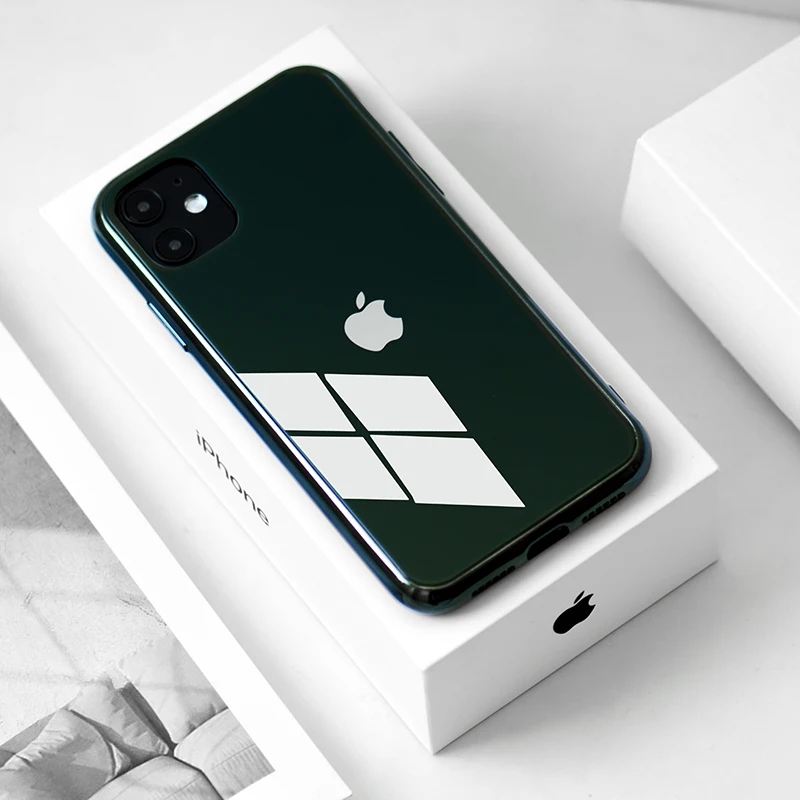 Роскошный чехол для телефона из закаленного стекла для iPhone 11 Pro Max X XR XS 7 6s 8 Plus 8plus 7plus черный золотой красный белый чехол - Цвет: E