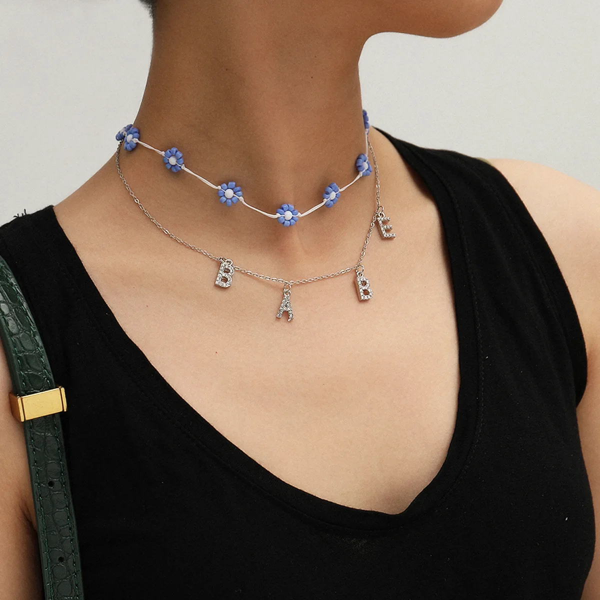 Трендовые ожерелья в стиле хип хоп с кристаллами и буквенным принтом женские