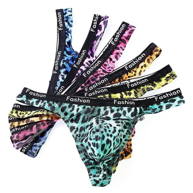 

Трусы-стринги мужские, с леопардовым принтом, 4 шт./лот