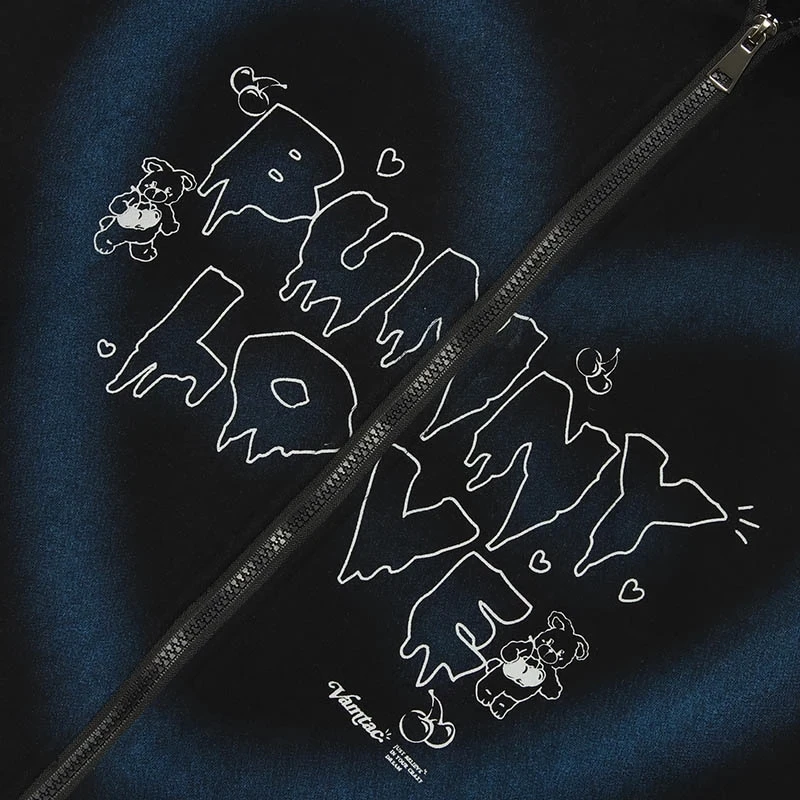 Женская уличная Толстовка в стиле хип-хоп куртка с принтом сердца и букв медведя