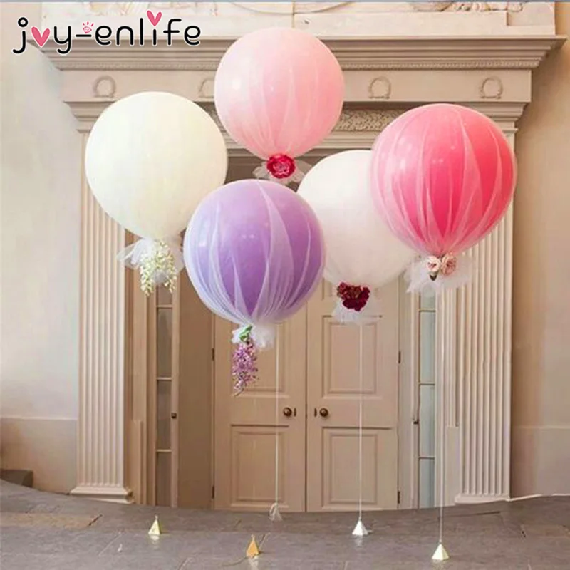 Wedding Balloon Yarn Tulle For 36inch Balloon Decoration Birthday Party Sheer Crystal Organza Fabric Baby Shower Wedding Decor