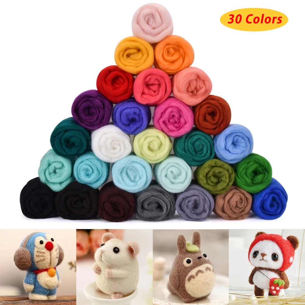 30 Радуга Цвета &quotсделай сам&quot из шерстяного войлока комплект ручки шерсти