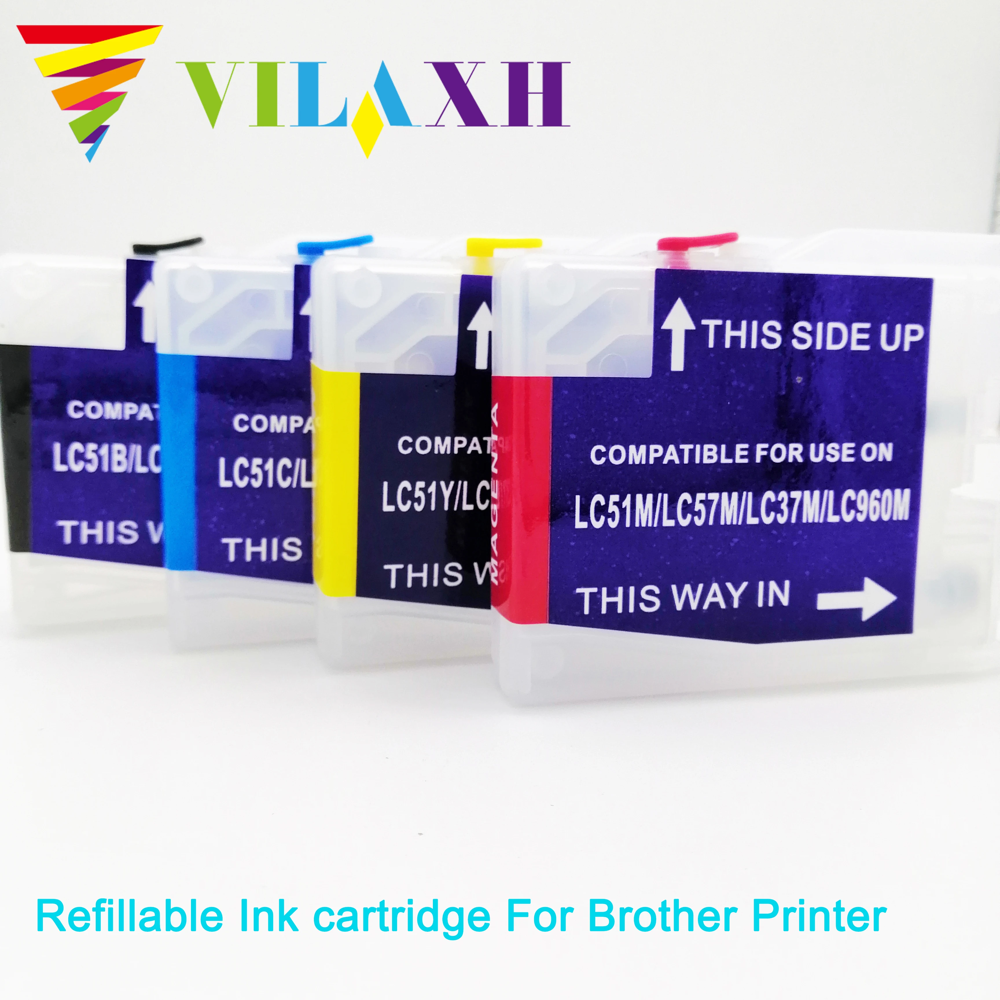 

Vilaxh перезаправляемый чернильный картридж для принтера Brother LC10 LC37 LC51 LC57 LC960 LC970 LC1000 для brother DCP-130C 135C 150C DCP-330C