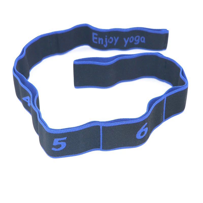 

Elastic Yoga Stretch Strap Pilates Latin Dance Gym Fitness Exercise Stretching Belt Bands With 8 Loops