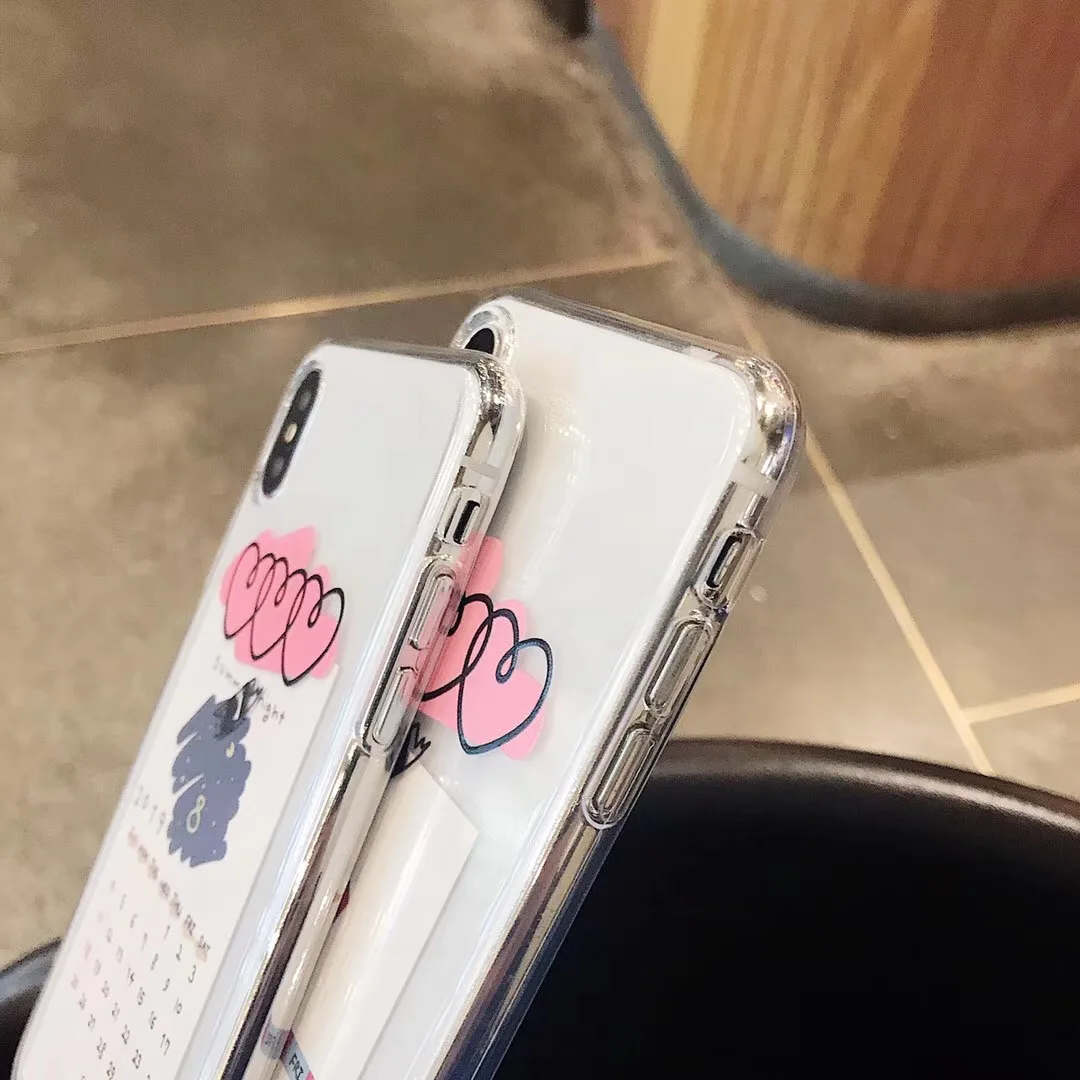 Корейская INS прозрачная Милая мультяшная любовь 2019 карточка с календарем чехол