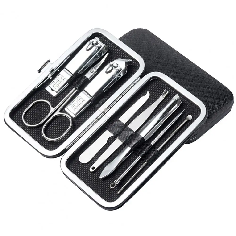 

1 Set Professional Manicure Cutters Compact Nail Scissors Tool Stainless Steel Comfortable Case Manicure Kit Pedicure Supplies